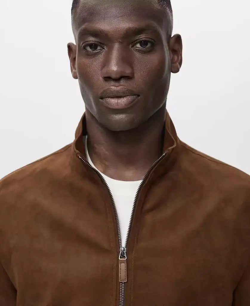 Suede Leather-Effect Jacket